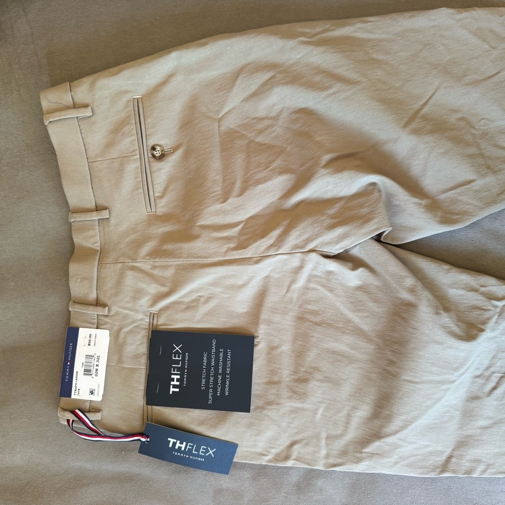 Tommy Hilfiger Tan Chino Pants Casual Cotton Blend